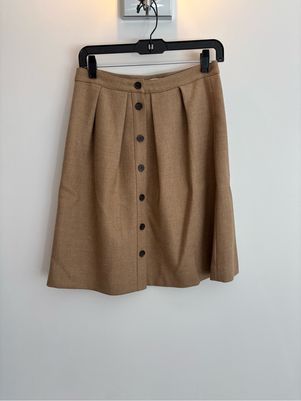 J. Crew Camel Brown A-Line Button-Front Skirt